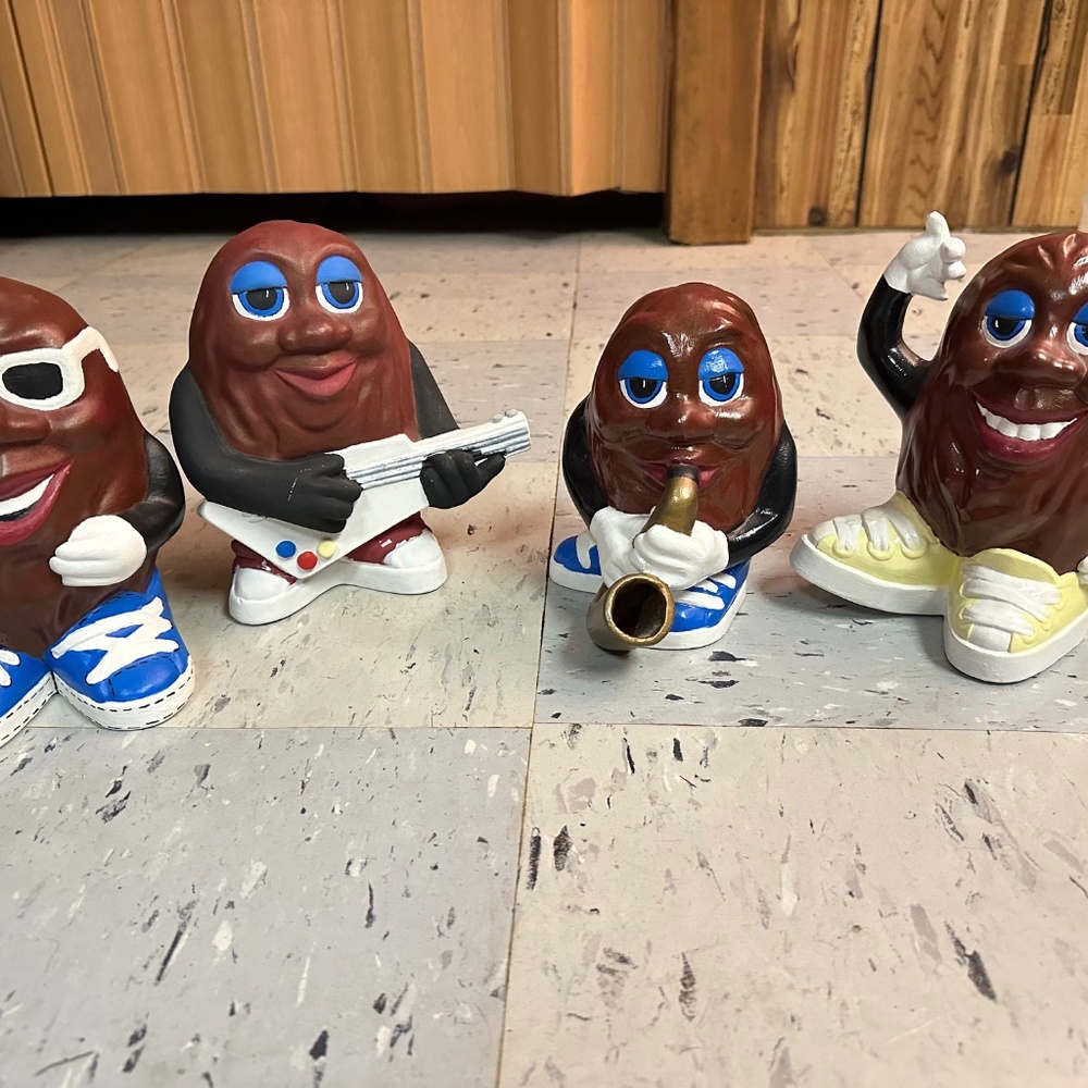 Vintage Ceramic California Raisins Lot Of 4 Large Figures Raisins